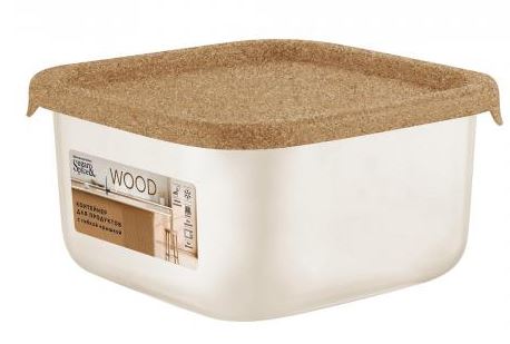 Контейнер для продуктов Sugar&Spice Wood квадратный 0,4л с гибкой крышкой
